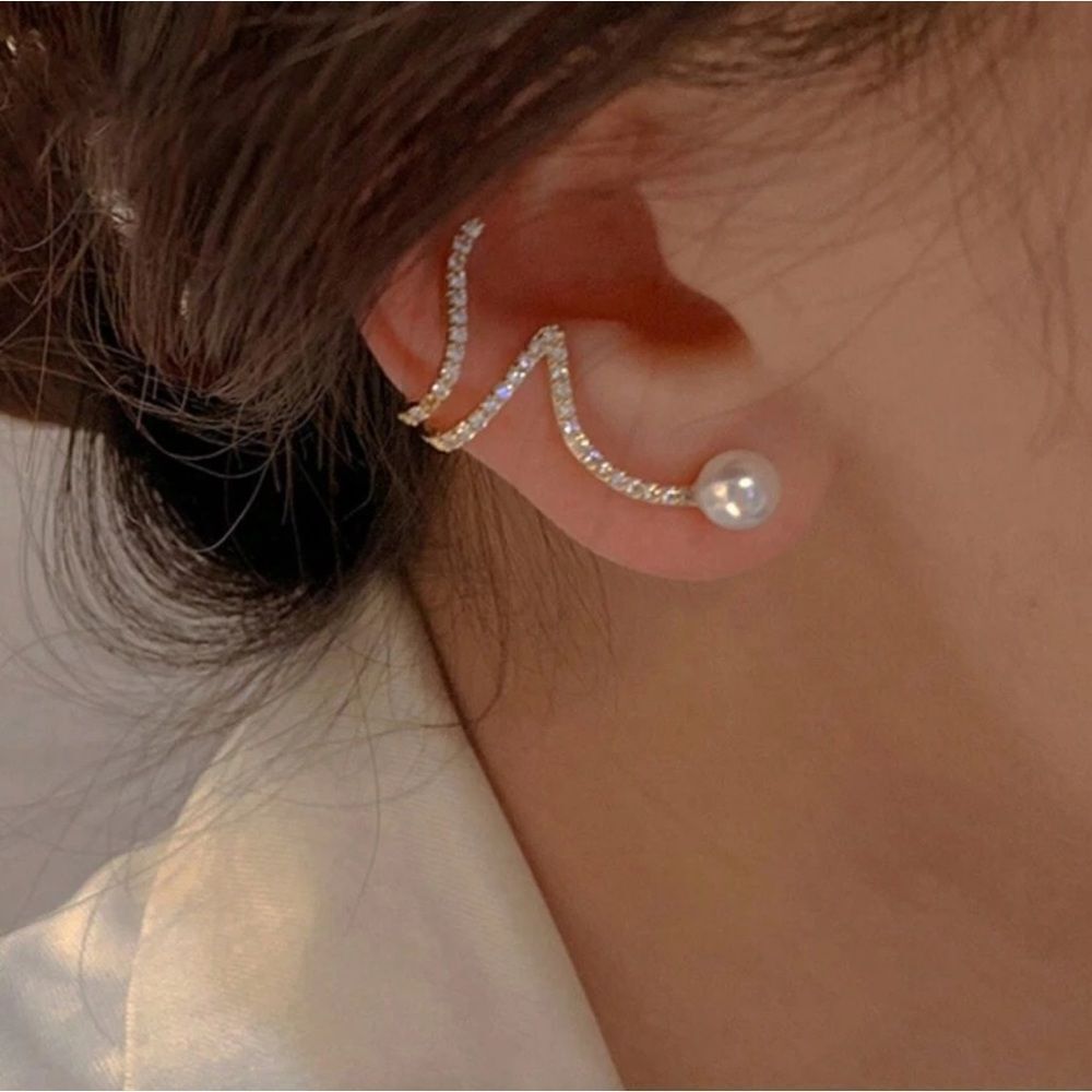 diamond pearl earrings A722